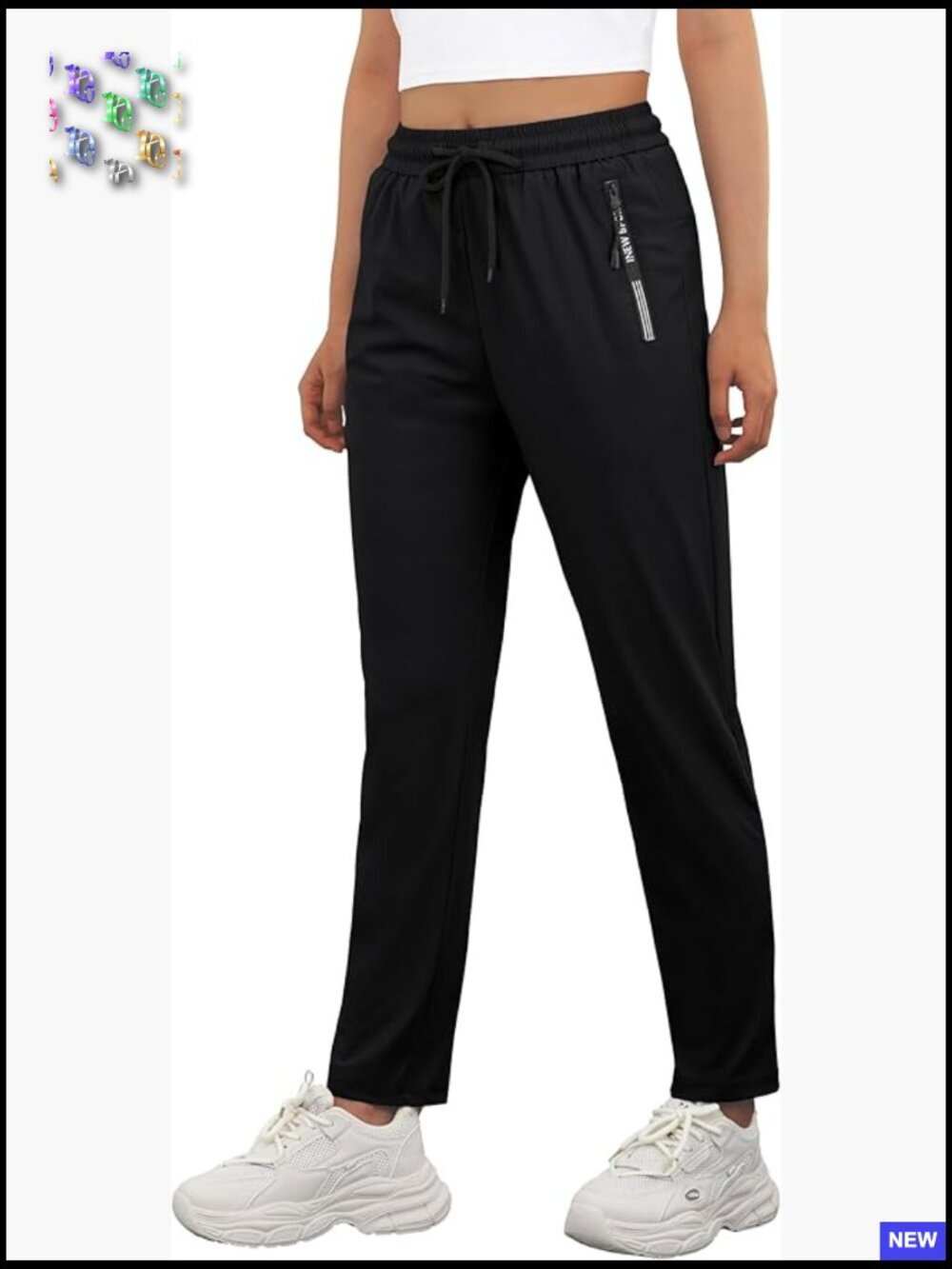 High Waist Stretch Joggers with Zipper Pockets Athletic Hiking Pants